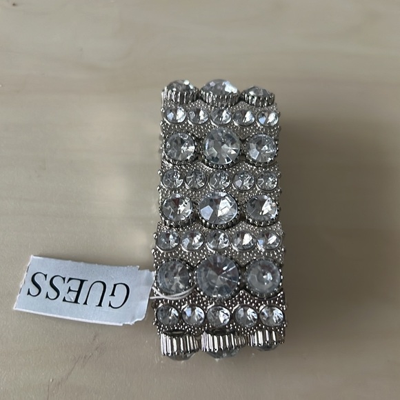 Y2K Guess Rhinestone Stretch Cuff Bracelet - Picture 5 of 5